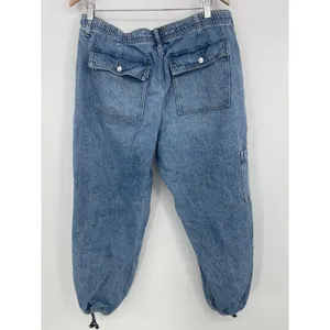 American‎ Eagle Womens Cargo Pocket Super High Rise Jogger Jeans Blue Sz 16 Bin9 thumbnail 7