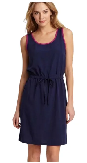 Gap Navy Blue Hot Pink Tank Racerback Dress Lightweight M Relaxed Fit thumbnail 1