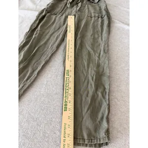 Abercrombie & Fitch Women S Olive Green Paperbag Waist Utility Tapered Pants Tie thumbnail 6