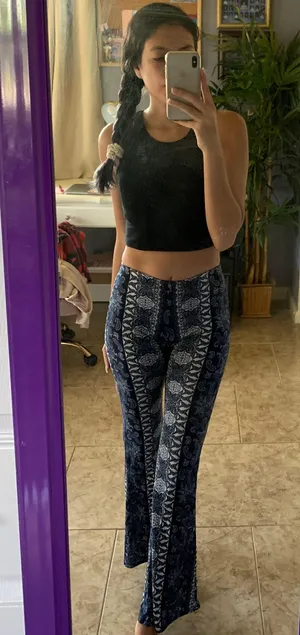 Vibe Aztec Flare Pants Blue thumbnail 1