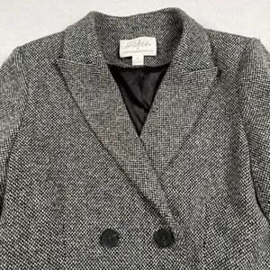 Anthropologie‎ Mare Mare Blazer Women XS Black White Tweed Double Breasted Femme thumbnail 3