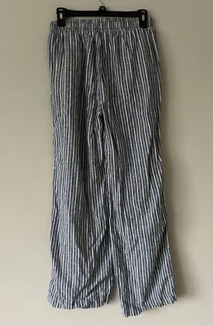 Briggs Linen Blend Striped Wide Leg Pants Size Medium Coastal Beachy Boho thumbnail 2