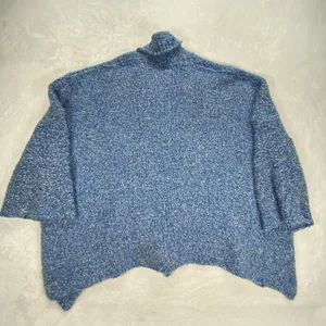 New Free People BFF Cardigan Womens XS Boho Wrap Soft Boucle‎ Knit big Blue thumbnail 5