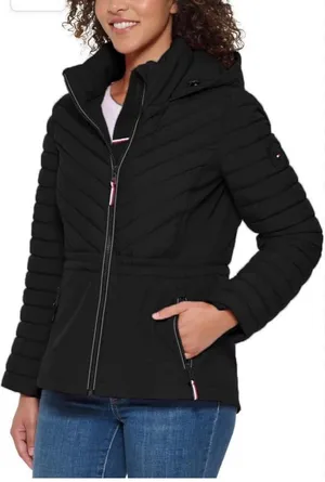 Tommy Hilfiger Women’s Black Quilted Hooded Jacket thumbnail 1