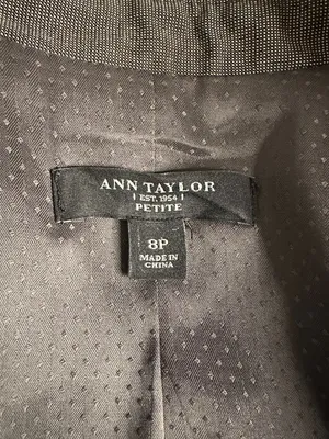 Ann Taylor taupe/brown wool-blend tailored tuxedo-inspired blazer Size 8P thumbnail 2