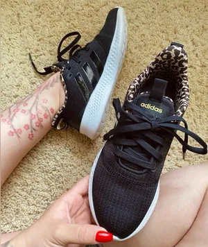 Adidas Black and White Sneakers with Animal Print thumbnail 4