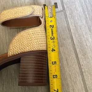 Zodiac IDA Woven‎ Raffia Block Heel Sandals Beige Ankle Strap SZ 8 thumbnail 8