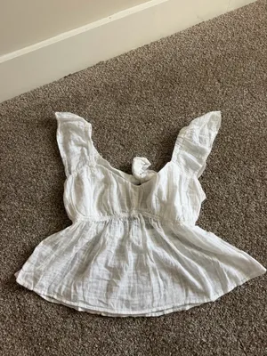 White linen crop top American eagle size M  thumbnail 2