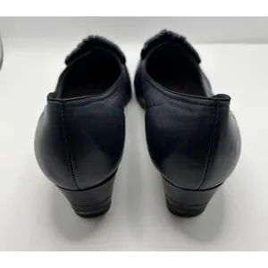 Semler Navy Blue Leather Kiltie Wedge Loafers Womens Size 6 F Made in Germany‎ thumbnail 6