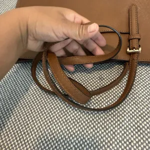 MICHAEL KORS Large Saffiano Leather Tote JET SET Tall TRAVEL ACORN BROWn thumbnail 8