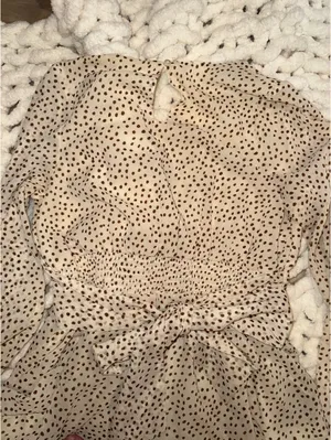 Japna Brown short polka dot ruffle dress thumbnail 5