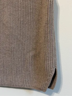 Abercrombie & Fitch Mock Neck Sweater Vest Size Medium Tan Brown Neutral thumbnail 5