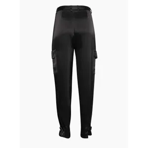 Aritzia Babaton‎ Refined Satin Cargo Pants Size 2 Black Ankle Straps Pockets thumbnail 2