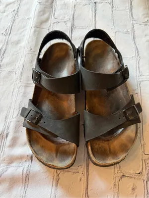 Birki's by Birkenstock "Panama" Ankle Strap Sandals 40 Black Hippie Bohemian thumbnail 6