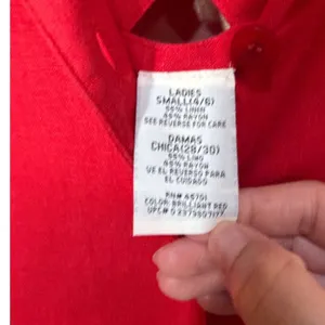 White Stag Red Linen Blend Button Front Maxi Dress Back Cutout Womens‎ Small 4/6 thumbnail 7
