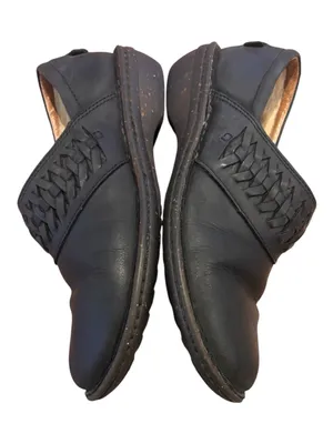 UGG Australia Anila Slip on Winter Clog Shoes Womens Size 6 Black Leather EUC thumbnail 5