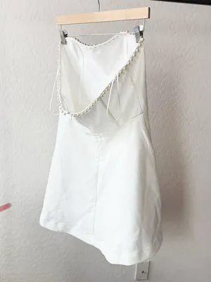 Altar'd State White Strapless Mini Dress thumbnail 4
