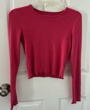 Women's Ribbed Pink Top thumbnail 1
