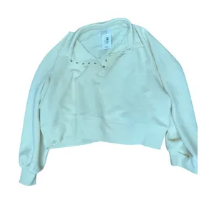 Simply Southern‎ Women Cream Snap Neck Henley Cropped Sweatshirt Large NWT thumbnail 1