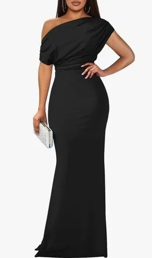 Amazon YMDUCH- Women's Elegant Sleeveless Off Shoulder Bodycon Long Formal Dress Size L thumbnail 1