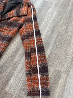 Jack by BB Dakota plaid checkered wool blend Y2K retro peacoat brown orange small thumbnail 13