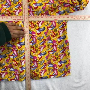Vintage Stuart Lang 6 Yellow Abstract Print Blouse Top Camp Maximalist Artsy 80s thumbnail 7