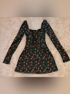NEW House of CB MALIKA Green Floral Corset‎ long sleeve Mini Dress sz XS thumbnail 12