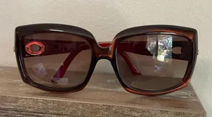 Vintage Christian Dior My Lady Dior 6 Sunglasses Havana Tortoise Red Cannage thumbnail 1