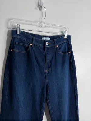 Loft High Rise The Straight Dark Wash Size 4/27 Casual Minimalist Clean Girl thumbnail 6