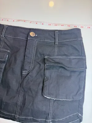 American‎ Threads Black Cargo Pocket Mini Skirt Size M thumbnail 7
