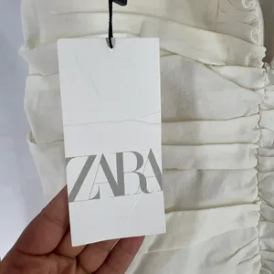 Zara Mini Skirt Womens Small Off White Stretch Ruched Everyday Wear Classic‎ thumbnail 8