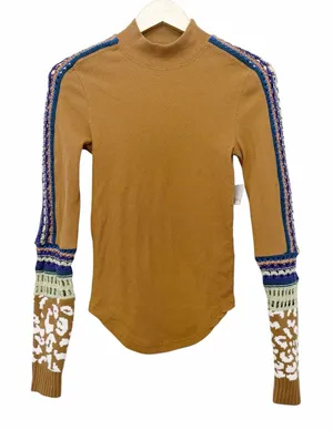 Free People Switch It Up Sienna Thermal Long Sleeve Shirt Sz S thumbnail 1