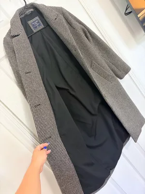 Abercrombie & Fitch Houndstooth Longline Coat XS Classic Preppy Old Money Winter thumbnail 5