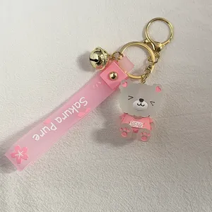 Teddy Bear Car Keychain Bell Keychain Charm Bag Charm Couple Gifts thumbnail 3