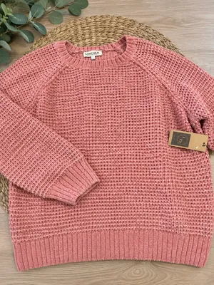 Lincoln Outfitters Pink Chunky Knit Sweater – Size L thumbnail 1