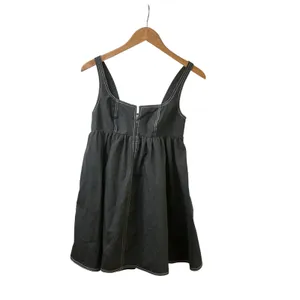 Collusion Black Contrast‎ Stitch Babydoll Mini Dress Square Neck US 2 F103749 thumbnail 12