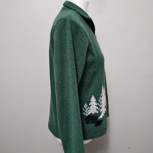 Vintage Mandal Bay Evergreen Cabin‎ Applique ¼ Zip Fleece Top Size Small thumbnail 4