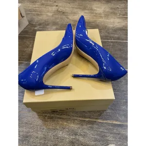 Michael Kors Collection Gretel Runway Patent Shoe Lapis Size 37.5 US 7.5 Heel thumbnail 6