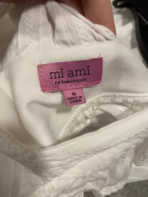 Francesca's White Ruffle Mini Dress With Bows thumbnail 6