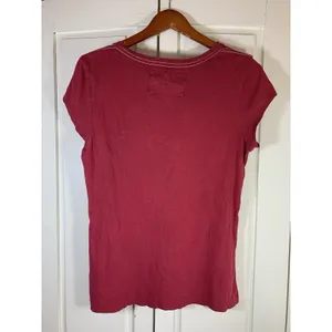 Vtg Y2K Aeropostale NYC T Shirt Womens Size‎ XL Retro Red Distressed Cap Sleeve thumbnail 4