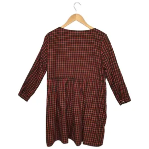 Zara Women Over Sized Long Sleeve Christmas Plaid Pocket Red M thumbnail 6