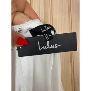 NWT Lulus Dreamy Designs White Ruffled Tiered Swiss Dot Mini Dress Summer Sz M thumbnail 6