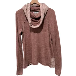 Free People Beach Two Body Cowl Neck Cocoon Dusty Rose Pullover Top O/S Boho thumbnail 2