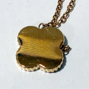 18k‎ Gold Plated JY Black Clover Necklace Jewelry thumbnail 3