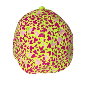 Disney Parks neon green pink hearts Mickey Mouse ears cap hat adult thumbnail 4