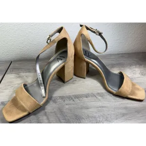 Worthington Faux Suede Ankle Strap Block Heel Sandals - Beige/Tan* 8.5 thumbnail 2