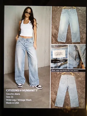Citizens Of Humanity Gaucho Trousers Jeans High Waisted Wide Leg Womens 31 thumbnail 2
