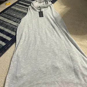 NWT Sinuous sleeveless dress cowl neck grey‎ L thumbnail 1