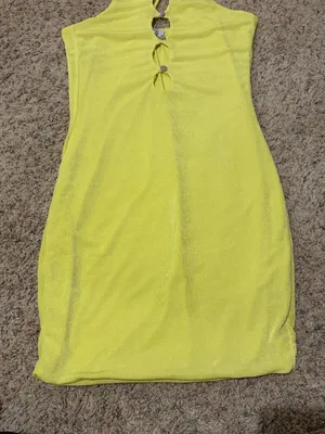 Oh Polly Cut Out Bodycon Mini Dress in Lime thumbnail 5