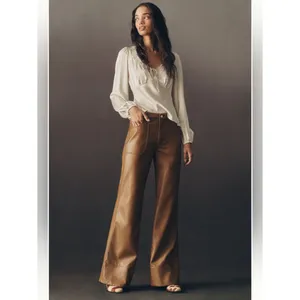 Anthropologie Pilcro The Rylan Faux-Leather Relaxed High-Rise Flare Pants thumbnail 3
